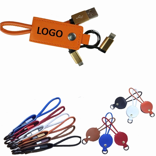 Leather Keychain Phone Cable - Image 1
