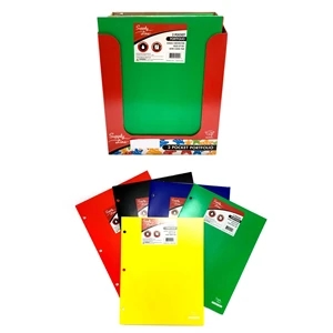 Assorted Color Plastic 2-Pocket Folders