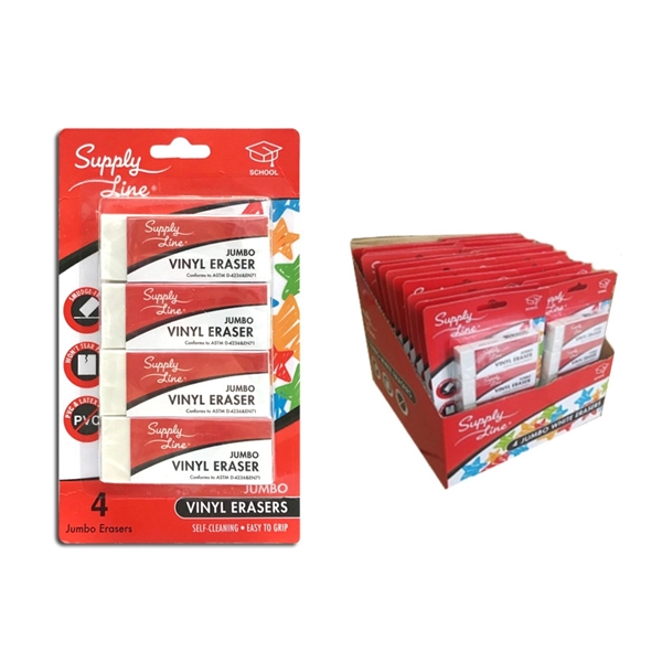 White Erasers, 4-Pack