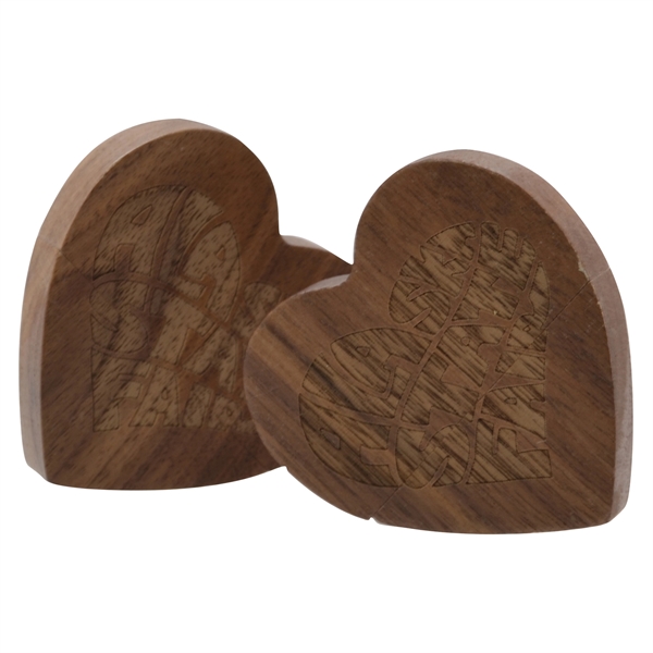 Eco Friendly Heart Shape Wood USB Flash Drive Eco Friendly - Image 2