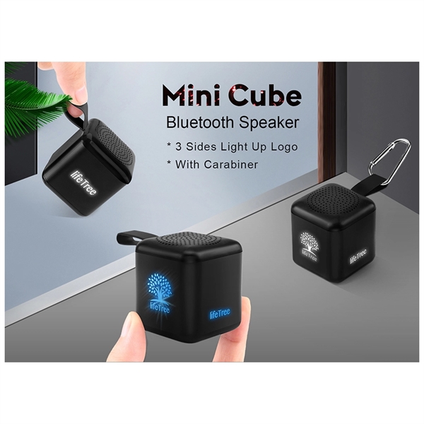 Mini Cube Bluetooth 5.0 Speaker With Light Up Logo - Image 7