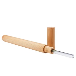 Glass Straw with Bamboo Case