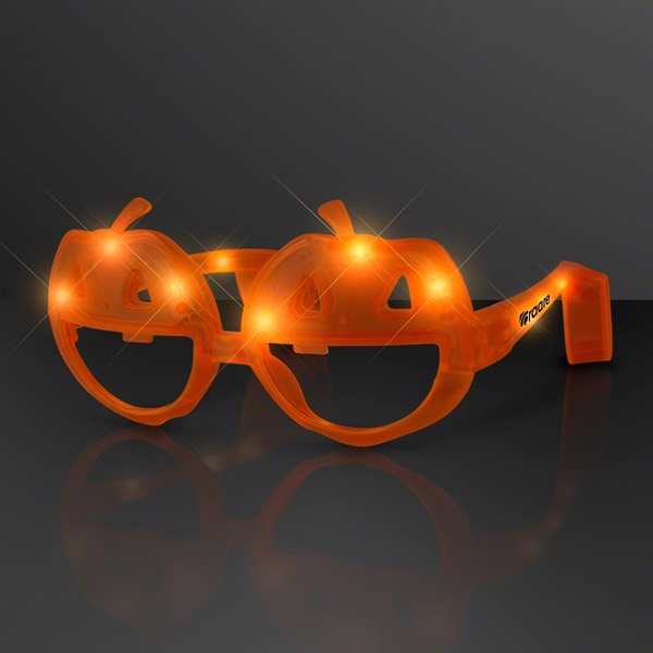 Light Up Orange Pumpkin Sunglasses - Image 1