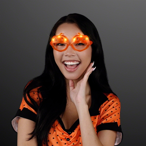 Light Up Orange Pumpkin Sunglasses - Image 4