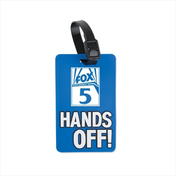 Hands Off! Luggage Tag- Blue