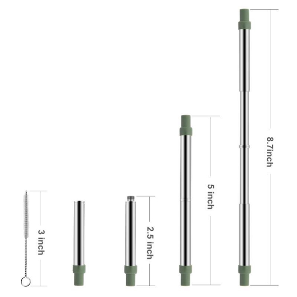 Telescopic Foldable Stainless Steel Straws - Image 4
