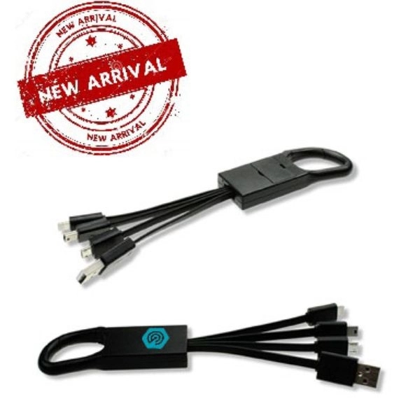 All in 1 Universal Charging Cable with Carabiner Hook - Image 1