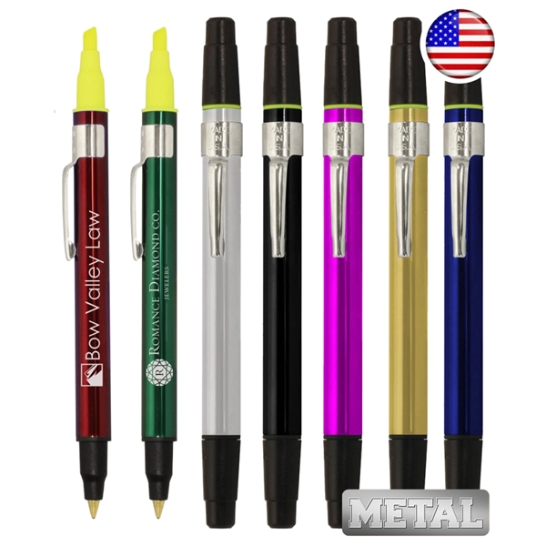 Union printed, USA Made Metal Highlighter Pen