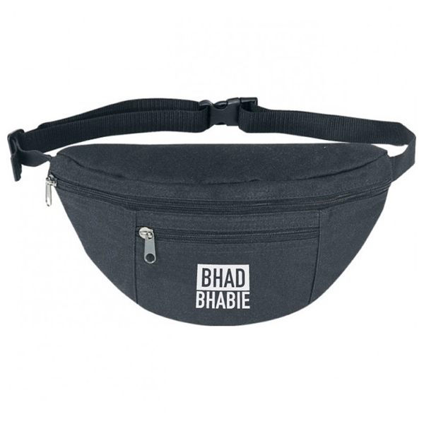 600D Polyester Double Zipper Fanny Pack - Image 1