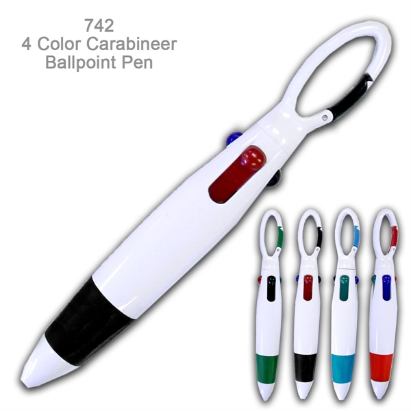4 Color Carabineer Fashionable Ballpoint Pen - Image 2