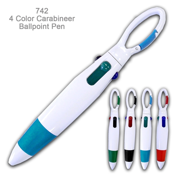 4 Color Carabineer Fashionable Ballpoint Pen - Image 3