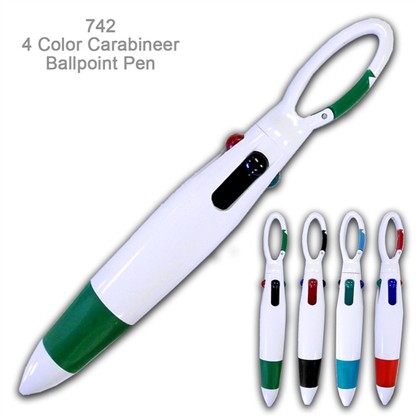 4 Color Carabineer Fashionable Ballpoint Pen - Image 4