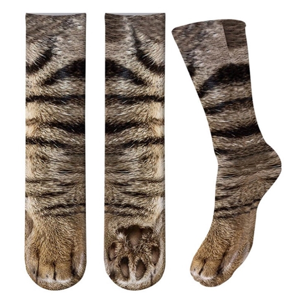 3D Print Animal Paw Socks or Custom Image 3D Printed Long So - Image 3