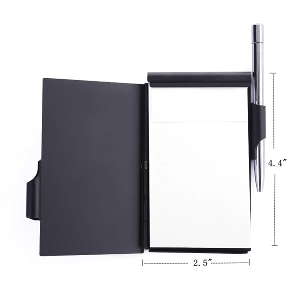 metal aluminum cover notebook with pen - Image 2