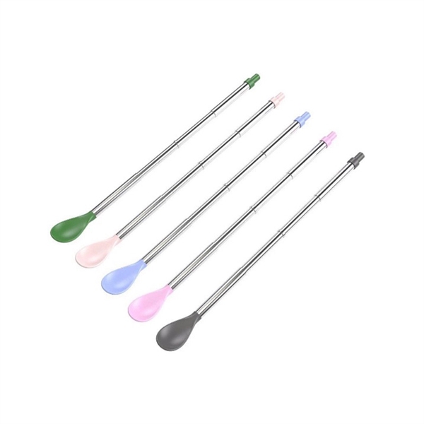 Collapsible Stainless Steel Straws Spoon With Case - Image 5