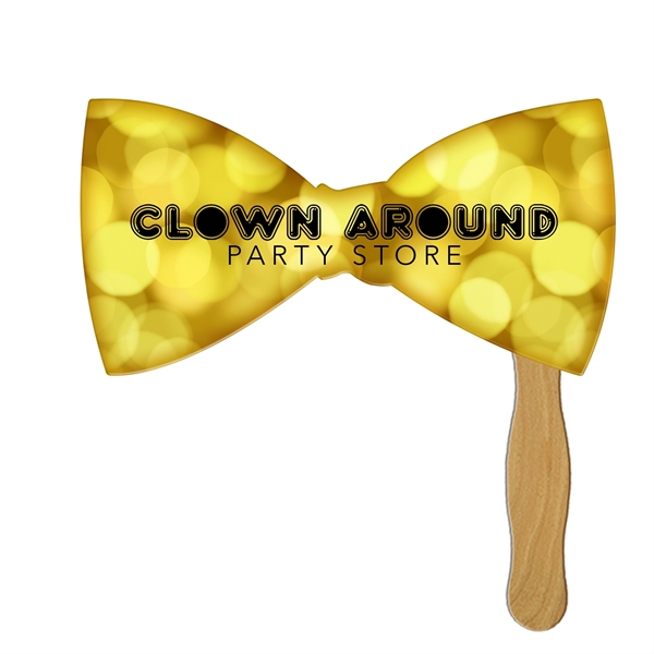 Large Bow Tie Hand Fan Full Color - Image 1