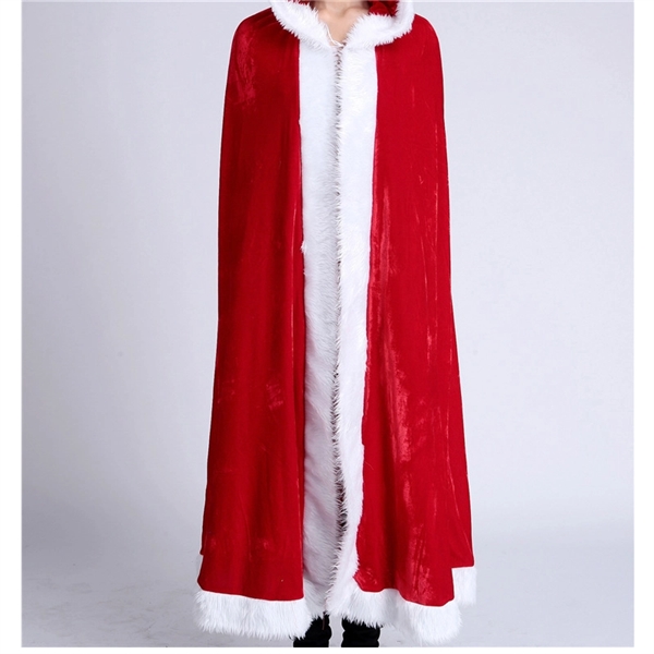 Adult Red Christmas Long Cloak Cape - Image 3