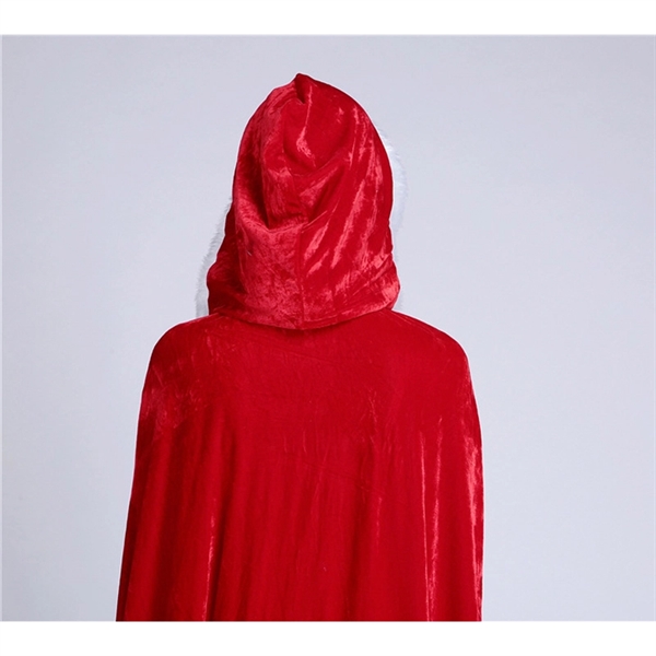 Adult Red Christmas Long Cloak Cape - Image 4
