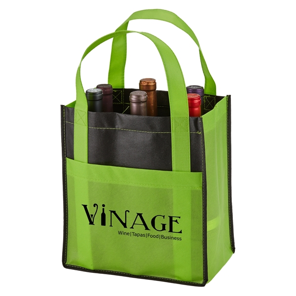Toscana Six Bottle Non-Woven Wine Tote - Image 5