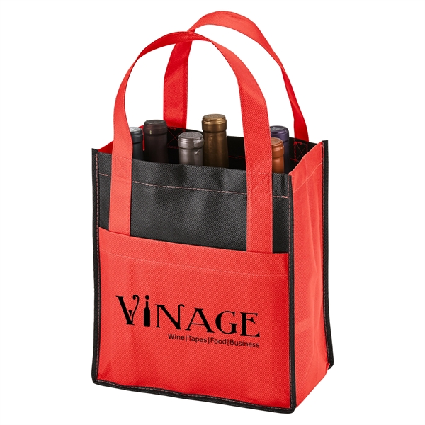Toscana Six Bottle Non-Woven Wine Tote - Image 6