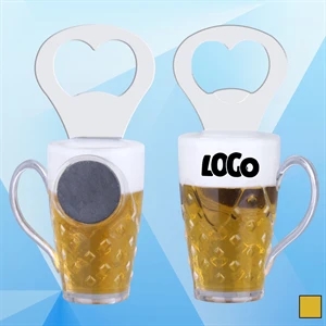3 3/4'' Beer Mug Bottle Opener w/ Magnet