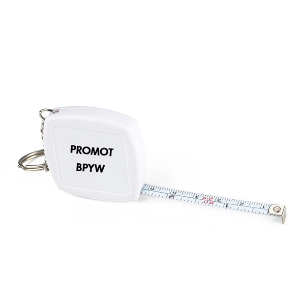 6.5 Ft.  Square Steel Tape Measure Retractable Keychain - Image 3