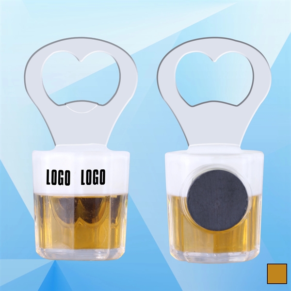 3 1/8'' Cup Shaped Bottle Opener w/ Magnet - Image 1
