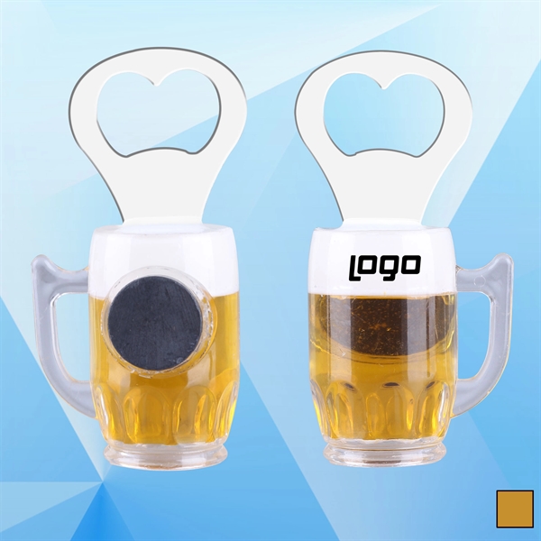 3 7/8'' Beer Mug Bottle Opener w/ Magnet - Image 1