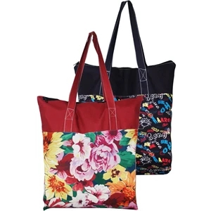 Grocery Cotton bags 15"x15"x3.25"Gusset Full Color Tote Bag