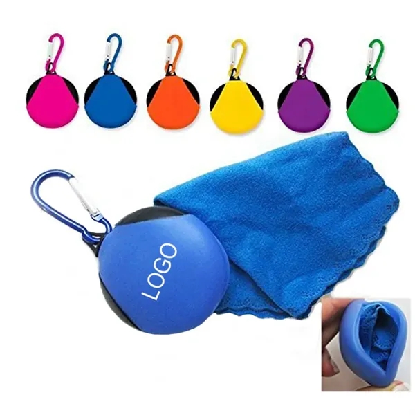 Microfiber Cleaning Cloth With Key chain - Image 1