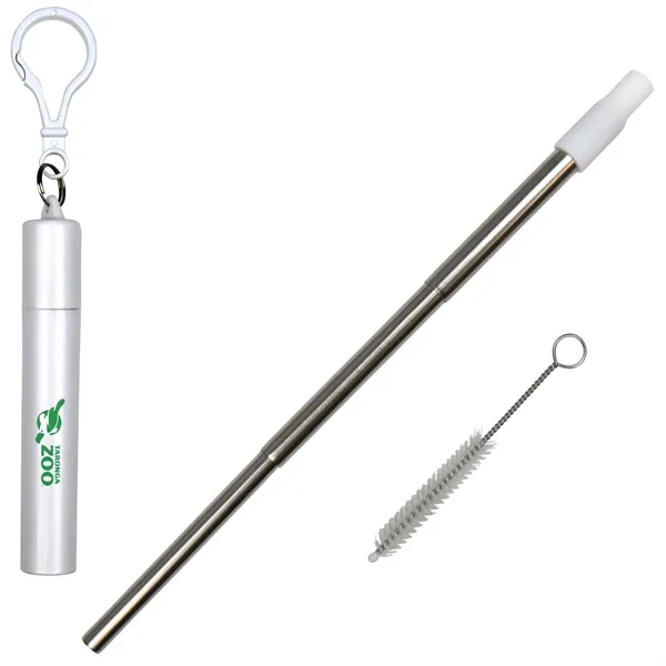 Collapsible Stainless Steel Straw w/ Silicone Tip