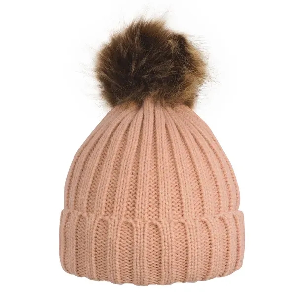 Cable Knit Beanie With Removable Pom - Image 6