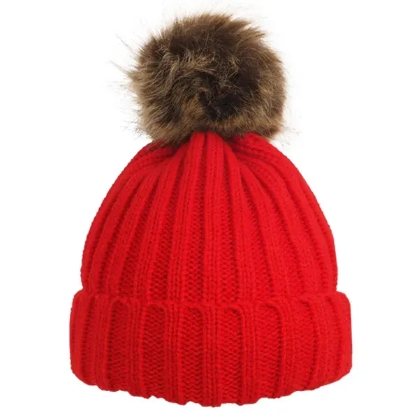 Cable Knit Beanie With Removable Pom - Image 7