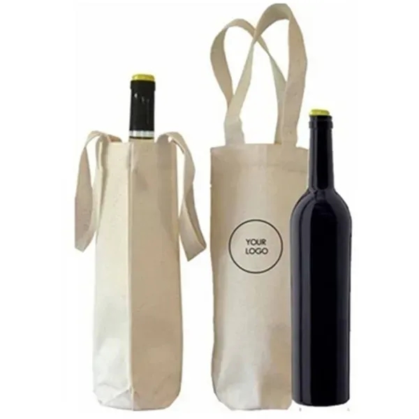 Cotton Canvas Single Wine Bag - Image 1