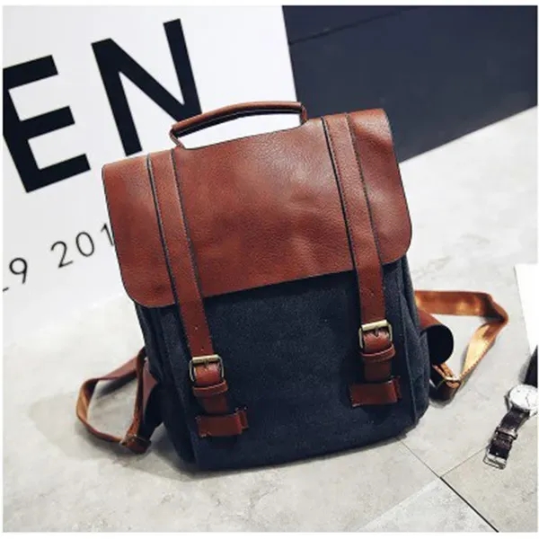 PU w/ Canvas Business Backpack - Image 6