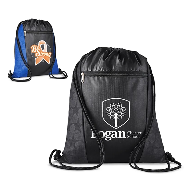 Constellation Polyester Drawstring Backpack - Image 1