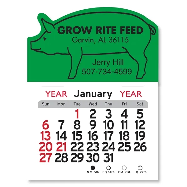 Pig Shaped Peel-N-Stick® Calendar
