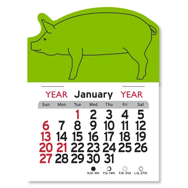 Pig Shaped Peel-N-Stick® Calendar - Image 2