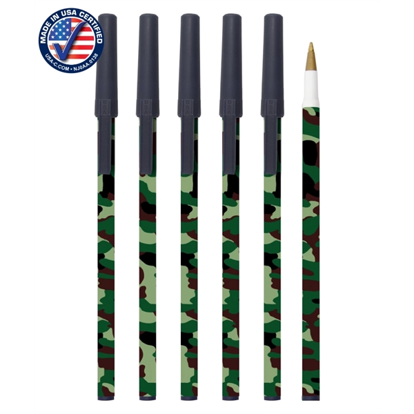 Union Printed, Certified USA Made "Woodland" Camo Stick Pen - Image 2