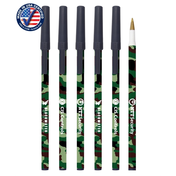Union Printed, Certified USA Made "Woodland" Camo Stick Pen - Image 1