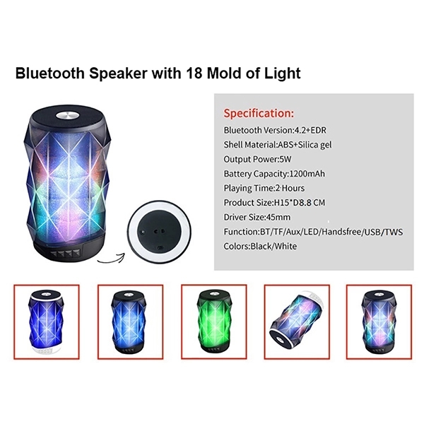 Wireless Bluetooth Speaker With HI-FI Sound And 8 Light - Image 1