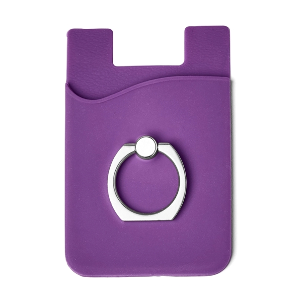 Silicone Card Holder with Metal Ring Phone Stand - Image 8