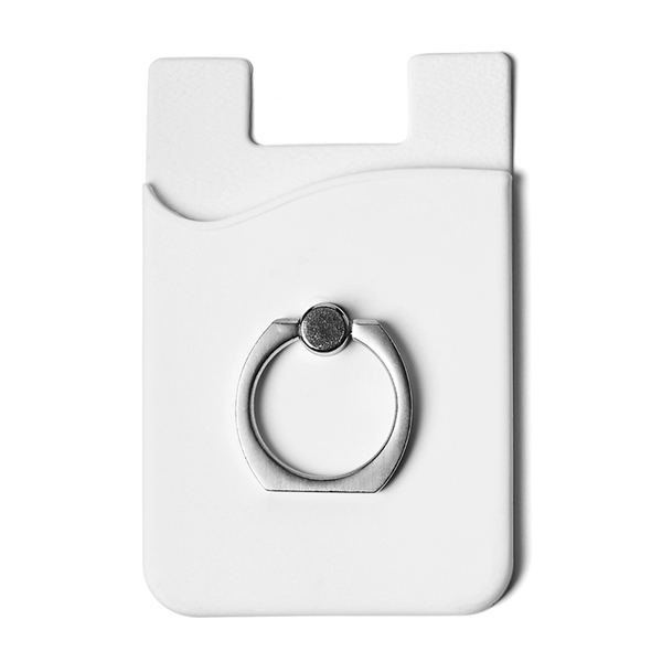 Silicone Card Holder with Metal Ring Phone Stand - Image 9