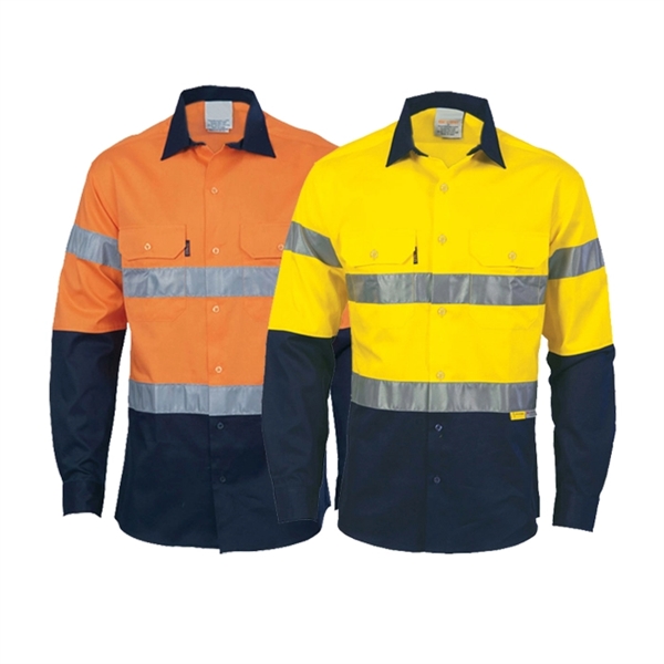 High Visibility Industrial Work Shirt (Long Sleeve, 4.5 oz)