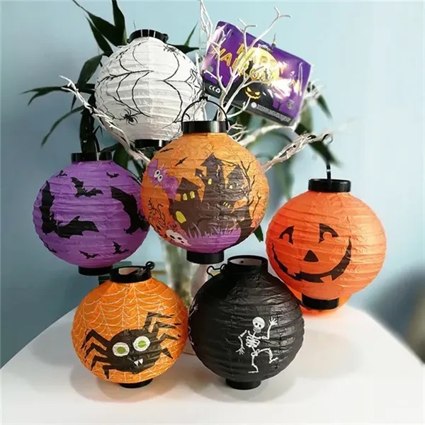 Halloween Outdoor Paper Lantern With LED Lights  - Image 1