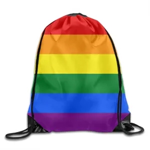 Gay Pride Flag Printed Drawstring Bag