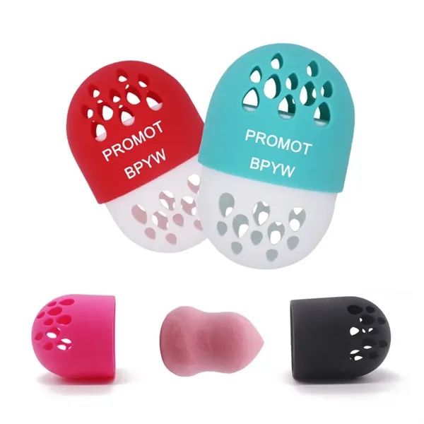 Silicone Beauty Makeup Puff Sponge Travel Carrying Holder - Image 2