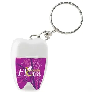 Tooth Shaped Dental Floss with Keychain