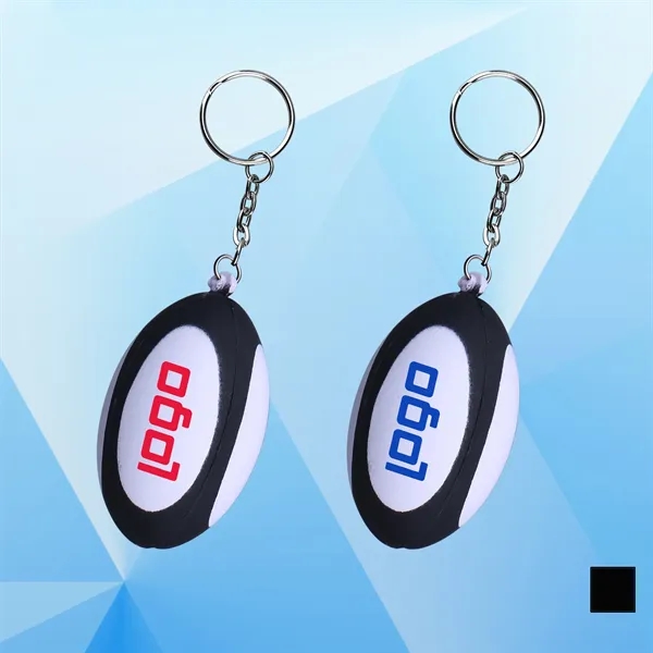 Soft Rugby Shaped Key Chain - Image 1