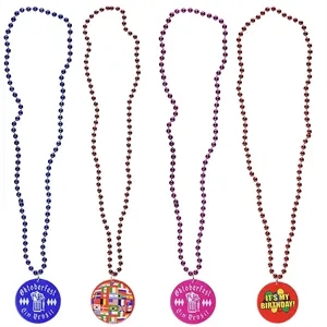 Plastic Beads Necklace With Medallion